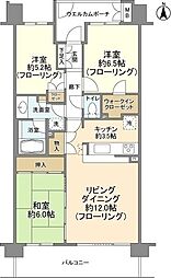 パークハウス中原トラディア 5階3LDKの間取り