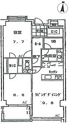 クールセリシエ 2階2LDKの間取り