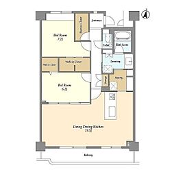 グランハイツ池尻 2LDKの間取図画像