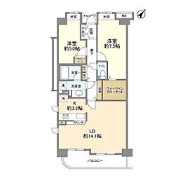サンマンションアトレ東雪谷 2LDKの間取図画像