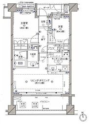 クレッセント武蔵小杉グランデイズ弐番館 2LDKの間取図画像