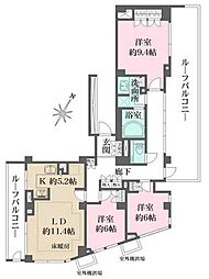 パークハウス中目黒 3LDKの間取図画像