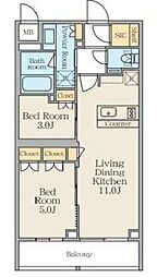 大田区池上6丁目マンション 2LDKの間取図画像