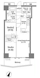 キャピタルマークタワー 2LDKの間取図画像