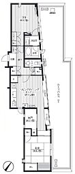 コスモリード駒沢大学 2LDKの間取図画像