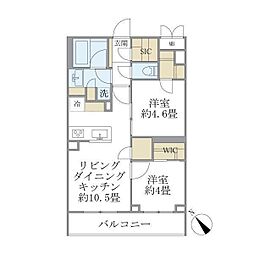 La Perla Meguro-HigashiyamaII 2LDKの間取図画像