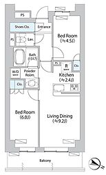 PARKAXIS千歳船橋 2LDKの間取図画像