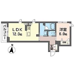 アルシアグランデ 三軒茶屋 1LDKの間取図画像