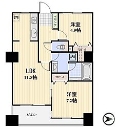 パークテラス恵比寿 2LDKの間取図画像
