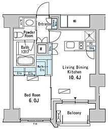 ベルファース目黒 1LDKの間取図画像