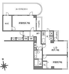 ハウス東雪谷 2LDKの間取図画像
