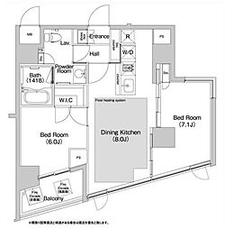 BPRレジデンス渋谷 2DKの間取図画像