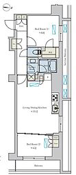 Brilliaist池尻大橋 2LDKの間取図画像