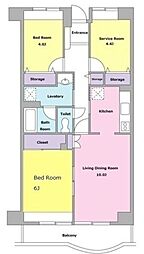 KDXレジデンス東雪谷 3LDKの間取図画像