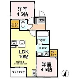 フェリシア久が原 2LDKの間取図画像