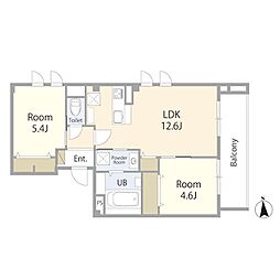 ヴァンセット自由が丘 2LDKの間取図画像