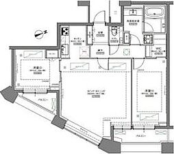 中目黒アトラスタワー 2LDKの間取図画像