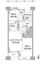 アビティ目黒 2LDKの間取図画像