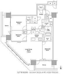 JIYUGAOKA MUSE SQUARE THE RESI 3LDKの間取図画像