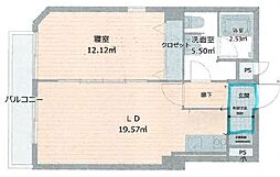 コリーヌ恵比寿 1LDKの間取図画像