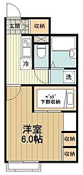 JR中央線 八王子駅 バス20分 左入下車 徒歩5分の賃貸アパート 1階1Kの間取り