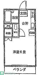 JR横浜線 片倉駅 徒歩6分の賃貸アパート 1階ワンルームの間取り
