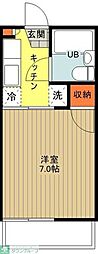 JR横浜線 片倉駅 徒歩7分の賃貸アパート 2階1Kの間取り