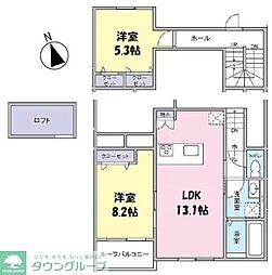 JR八高線 小宮駅 徒歩6分の賃貸アパート 2階2LDKの間取り