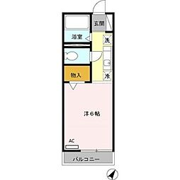 JR中央線 豊田駅 徒歩18分の賃貸アパート 1階1Kの間取り