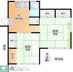 第二平荘 1階2Kの間取り