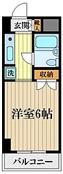 JR中央線 八王子駅 徒歩12分の賃貸マンション 4階ワンルームの間取り