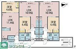 JR八高線 八王子駅 徒歩21分の賃貸アパート 2階1LDKの間取り