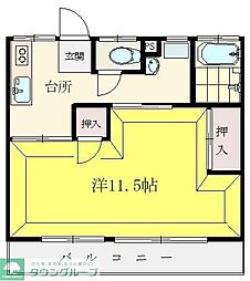 京王線 北野駅 徒歩8分の賃貸マンション 3階1Kの間取り