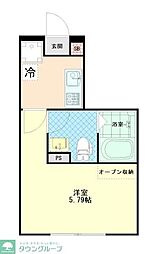 多摩都市モノレール 柴崎体育館駅 徒歩9分の賃貸アパート 3階1Kの間取り
