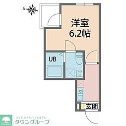 JR横浜線 片倉駅 徒歩7分の賃貸アパート 2階1Kの間取り