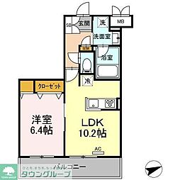 京王線 京王八王子駅 徒歩6分の賃貸マンション 5階1LDKの間取り