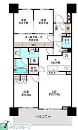 クレヴィア豊田多摩平の森ＲＥＳＩＤＥＮＣＥ 9階3LDKの間取り