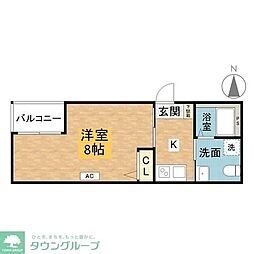 JR中央線 八王子駅 徒歩13分の賃貸アパート 3階1Kの間取り