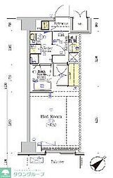 京王線 京王八王子駅 徒歩9分の賃貸マンション 6階1Kの間取り