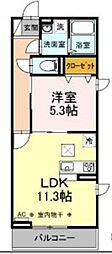 JR中央線 豊田駅 徒歩7分の賃貸アパート 2階1LDKの間取り