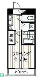 多摩都市モノレール 大塚・帝京大学駅 徒歩7分の賃貸マンション 2階1Kの間取り