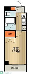 JR中央線 西八王子駅 徒歩3分の賃貸マンション 5階1Kの間取り