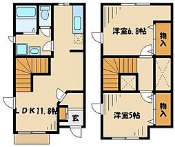 エスペランサＡ 1階2LDKの間取り