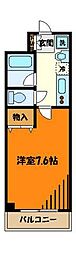南新町マンション 4階1Kの間取り