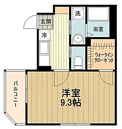 ボナール八王子 3階1Kの間取り
