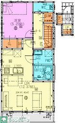 多摩都市モノレール 松が谷駅 徒歩15分の賃貸アパート 2階1LDKの間取り