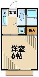 京王線 聖蹟桜ヶ丘駅 バス10分 多摩第2小学校下車 徒歩1分の賃貸アパート 1階1Kの間取り