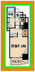 京王線 府中駅 徒歩9分の賃貸マンション 4階1Kの間取り