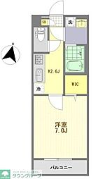 JR八高線 八王子駅 徒歩10分の賃貸アパート 2階1Kの間取り