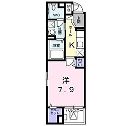 京王相模原線 京王堀之内駅 徒歩14分の賃貸マンション 1階1Kの間取り